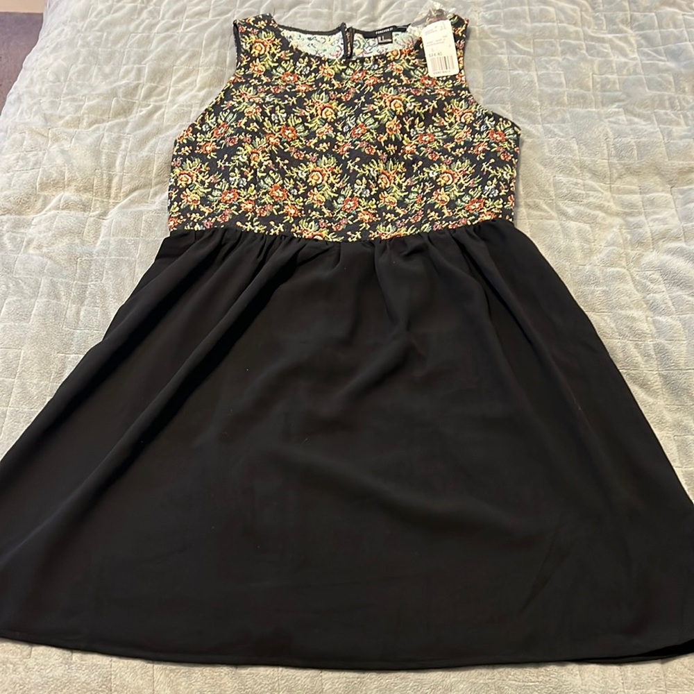 Forever 21 Floral Black Dress